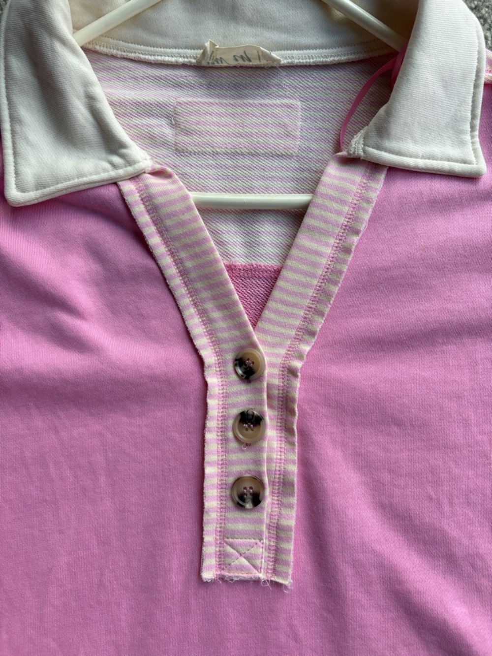 🪷VeryJ new in Pink Cream Colorblock Oversized Sweater, Women's M, EUC - Picture 5 of 5